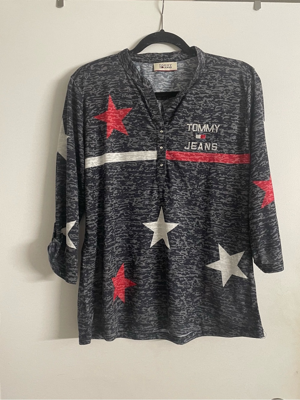 Tommy Hilfiger Tommy Jeans Navy Top with Red and White Stars